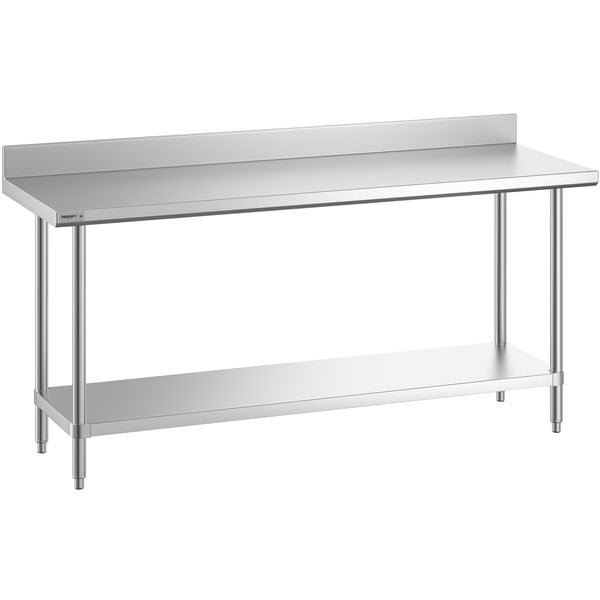 A Regency stainless steel work table with undershelf.