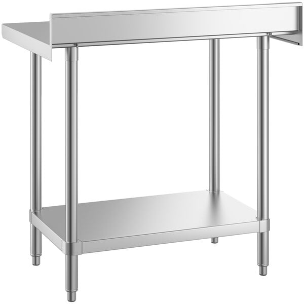 A Regency stainless steel work table with undershelf.