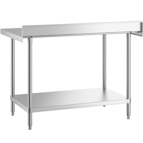 A Regency stainless steel work table with undershelf.