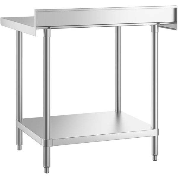 A Regency stainless steel work table with undershelf.