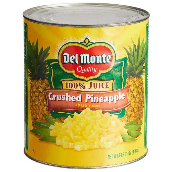 How much is in a small can of crushed pineapple Del Monte 10 Can Coarse Crushed Pineapple In Juice