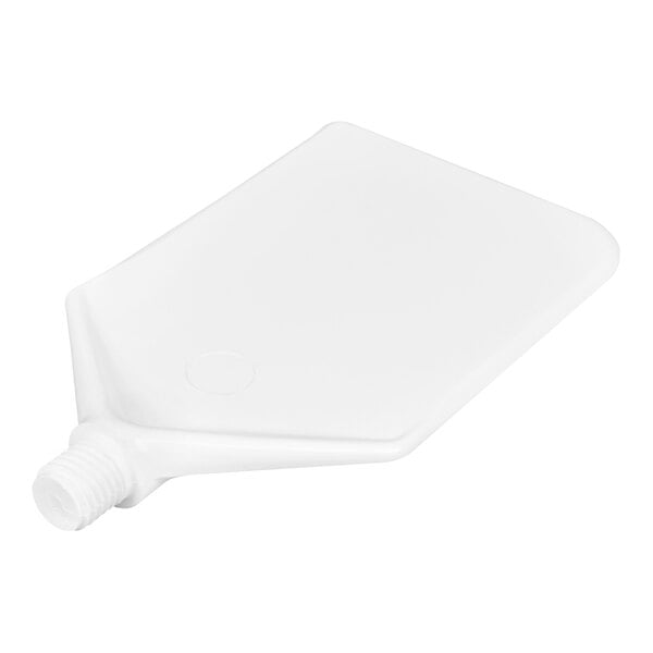 A white plastic paddle blade with a white cap.