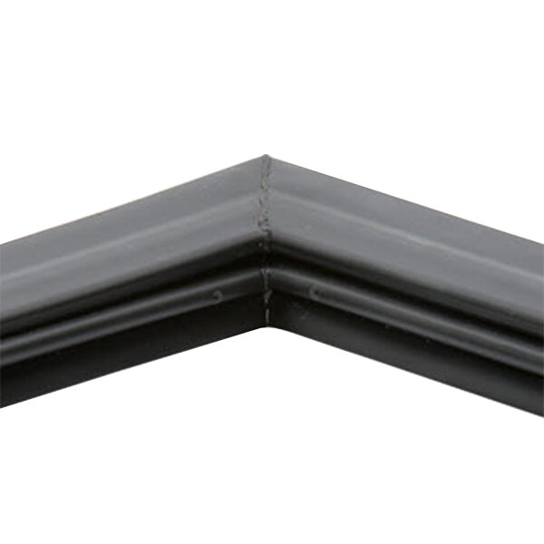 A close up of a black True magnetic door gasket corner.