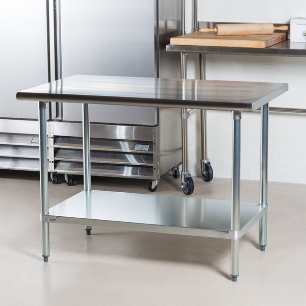 Advance Tabco ELAG-364 36 x 48 16 Gauge Stainless Steel Work Table with  Galvanized Undershelf