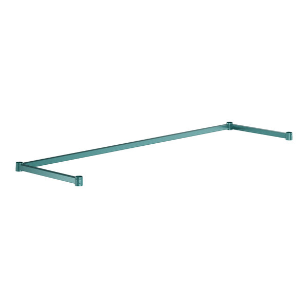 A Regency green metal shelving frame.