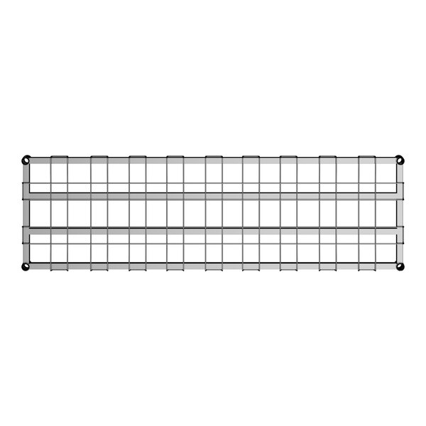 A Regency chrome wire shelf with a grid of black and white squares.