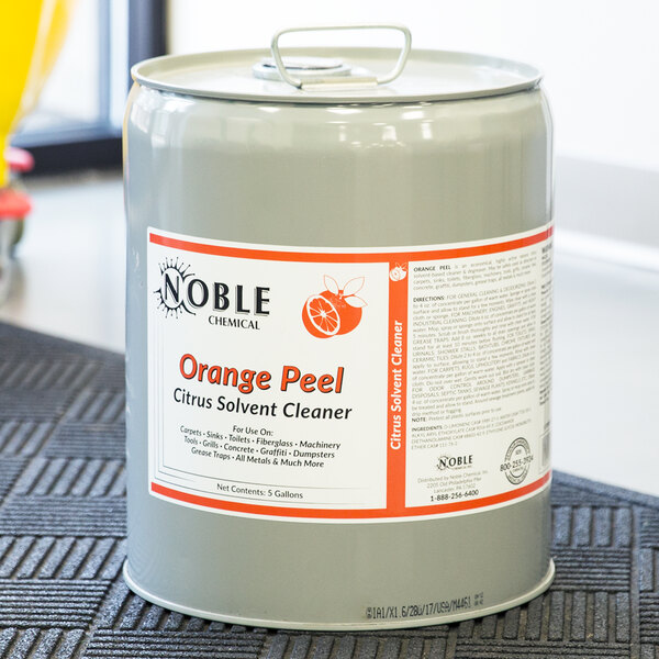 Noble Chemical 5 Gallon / 640 oz. Orange Peel Citrus Concentrated Solvent  Cleaner
