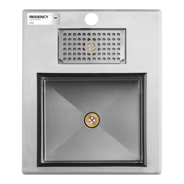 Regency 18" x 21" Stainless Steel Water Station with Ice Bin - 23 lb.