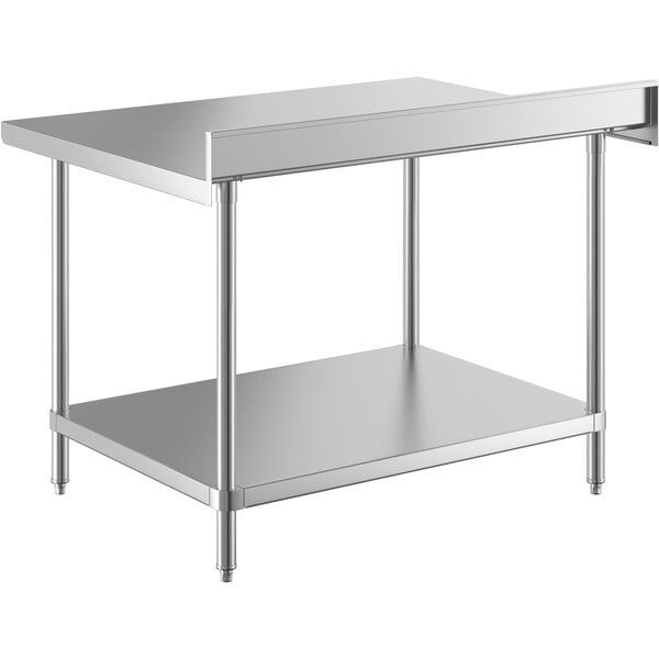 A Regency stainless steel work table with undershelf.