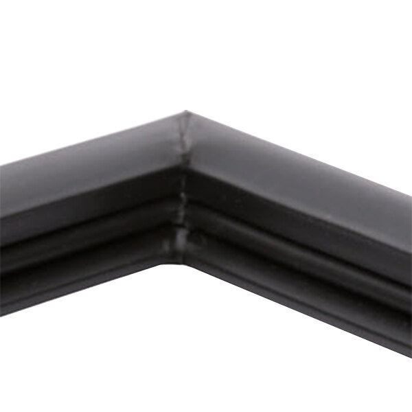 A close-up of a black Beverage-Air magnetic door gasket corner.