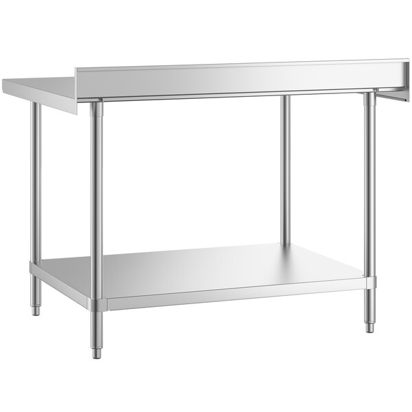 A Regency stainless steel work table with undershelf.