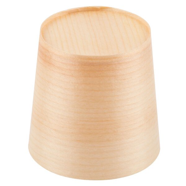 A wood cylinder with a white background.