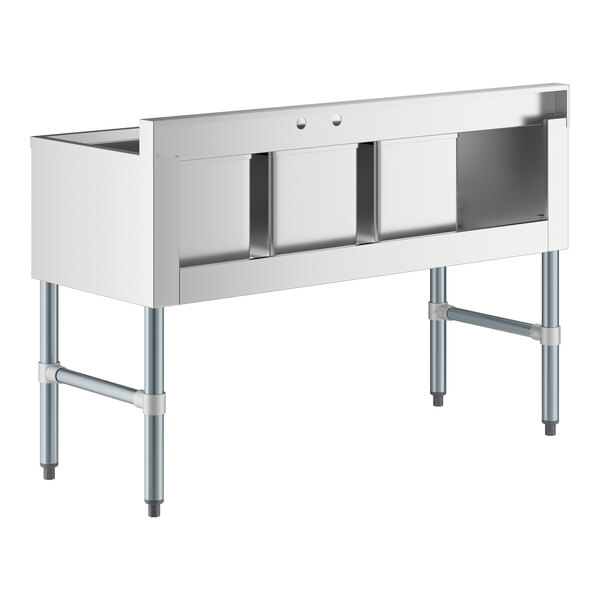 Regency 48" x 18 3/4" Three Bowl Underbar Sink with Left Drainboard