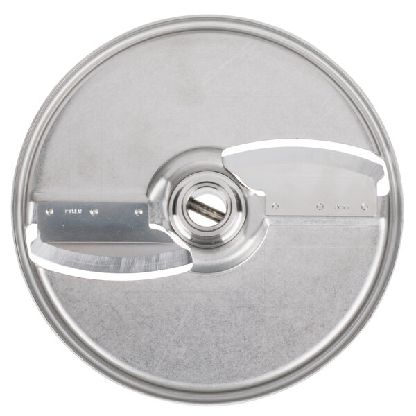 A Hobart 1/32" circular metal slicing plate with a hole in the center.