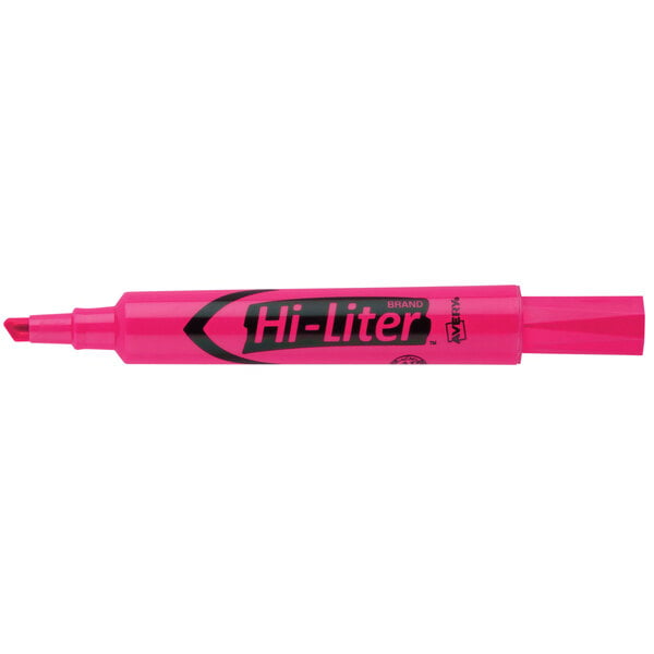 A pink Avery Hi-Liter highlighter with black text.