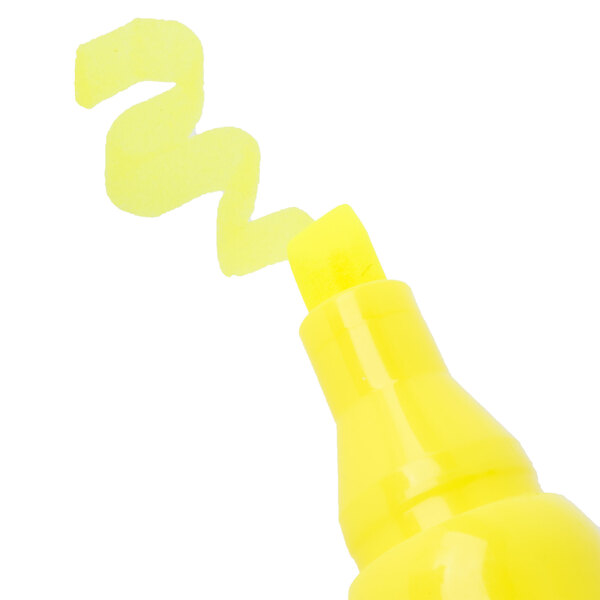 A Universal fluorescent yellow highlighter pen.