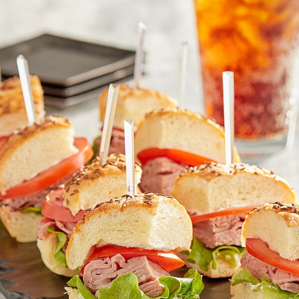 Catered sandwiches with toothpicks