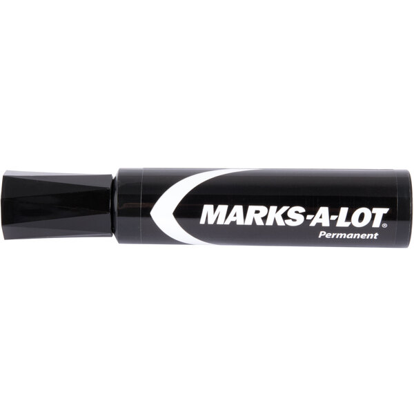 Black 2 per Pack Marks-A-Lot Permanent Marker Large Chisel Tip 