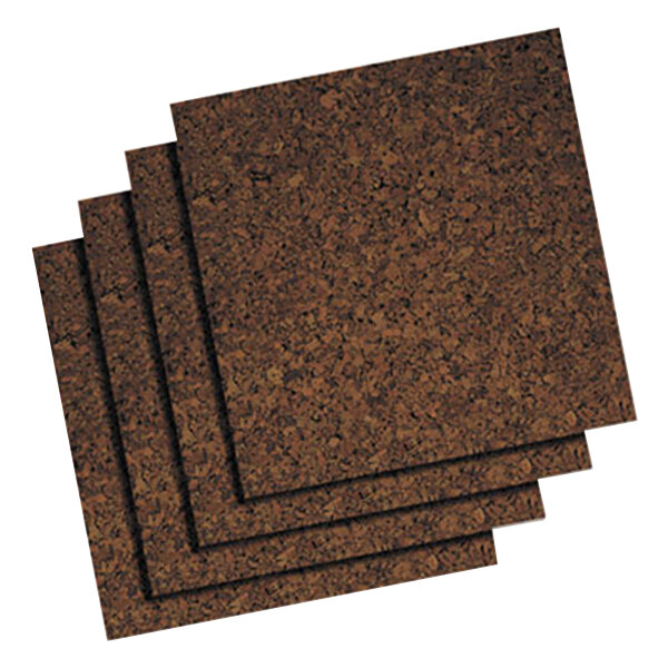 Universal UNV43403 12" Square Dark Brown Cork Tile Panel - 4/Pack