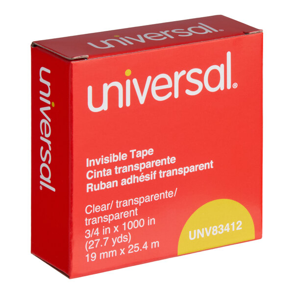 Universal UNV83412 0.75" x 1000" Clear Write-On Invisible Tape - 12/Pack