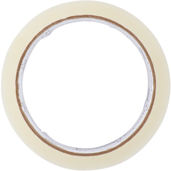 A roll of Universal clear box sealing tape with brown edges.