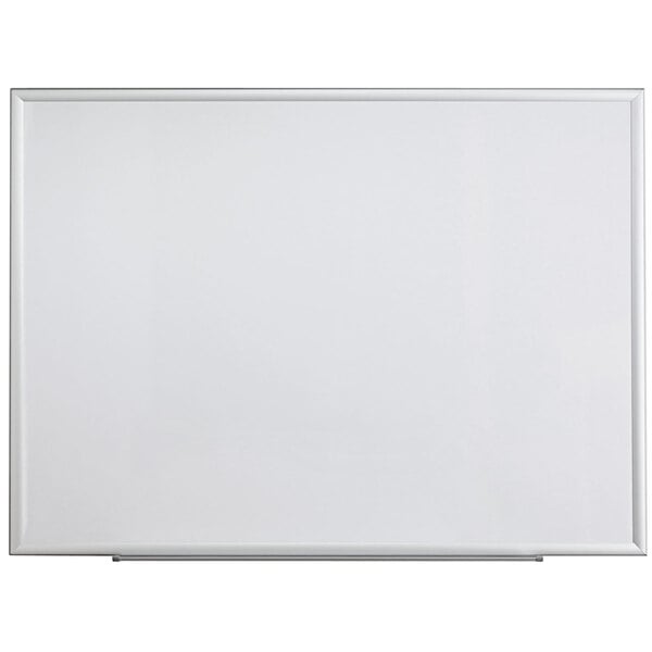 A white board with a white frame.