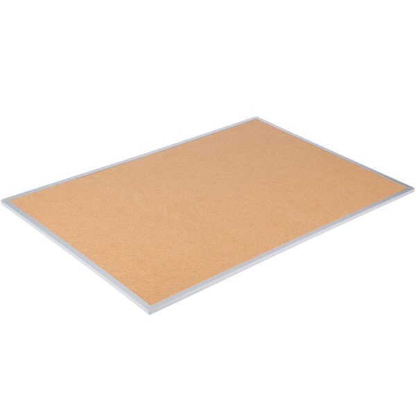 Universal UNV43613 24" x 36" Natural Cork Board with Aluminum Frame