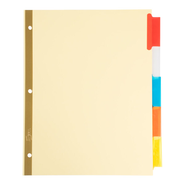 Avery® 11109 Big Tab Buff Paper 5-Tab Multi-Color Insertable Dividers