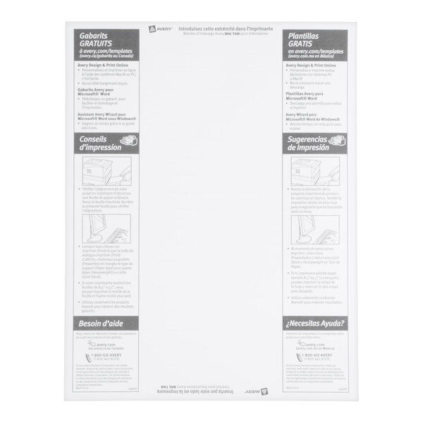Avery® 11109 Big Tab Buff Paper 5-Tab Multi-Color Insertable Dividers