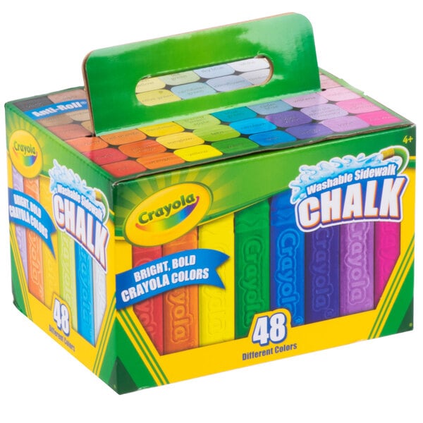 Download Crayola 512048 48 Assorted Bright Colors Washable Sidewalk Chalk - 48/Box | Crayola CYO512048