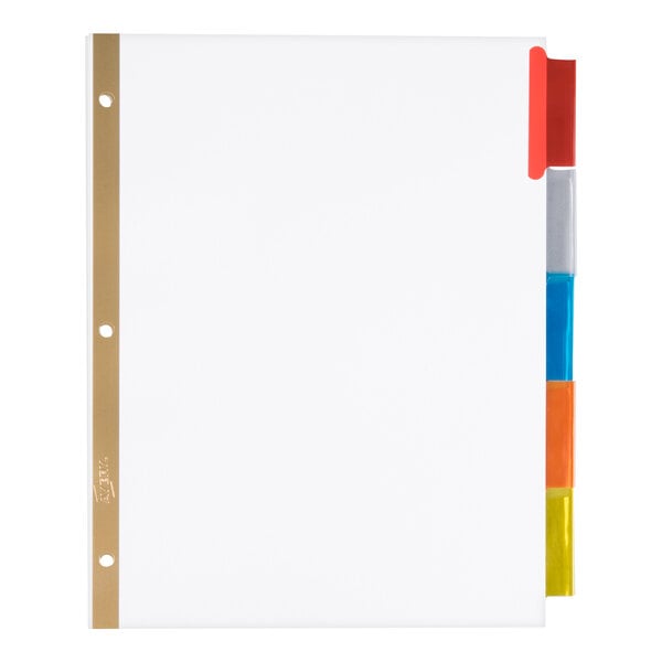 Avery® 11121 Big Tab White Paper 5-Tab Multi-Color Insertable Dividers