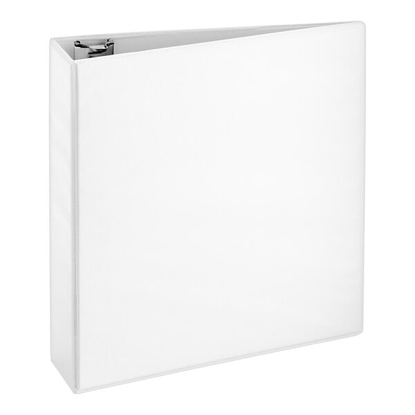 A white Avery Economy view binder with 3" round rings.