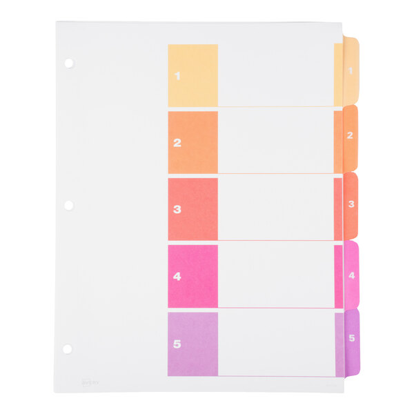 Avery® 11131 Ready Index 5-Tab Multi-Color Table of Contents Dividers