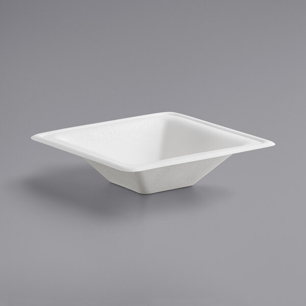 A white square EcoChoice bowl with a square edge.