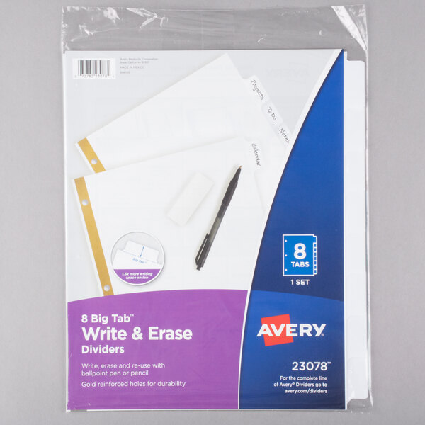 23078 Lot of Avery Big Tab Reinforced Hole Write and Erase File Binder Dividers