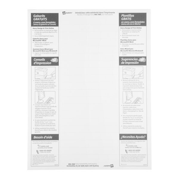 Avery® 11900 Big Tab 5-Tab Insertable Multi-Color Plastic Dividers