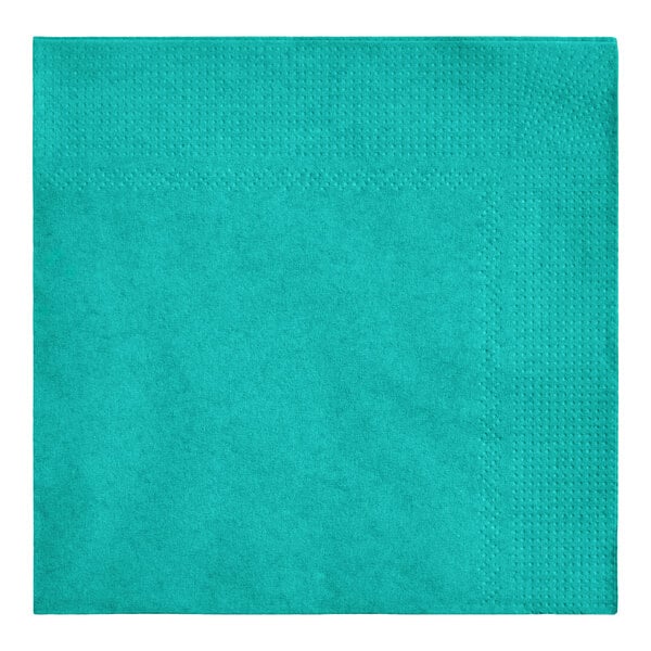 A teal 2-ply beverage or cocktail napkin.