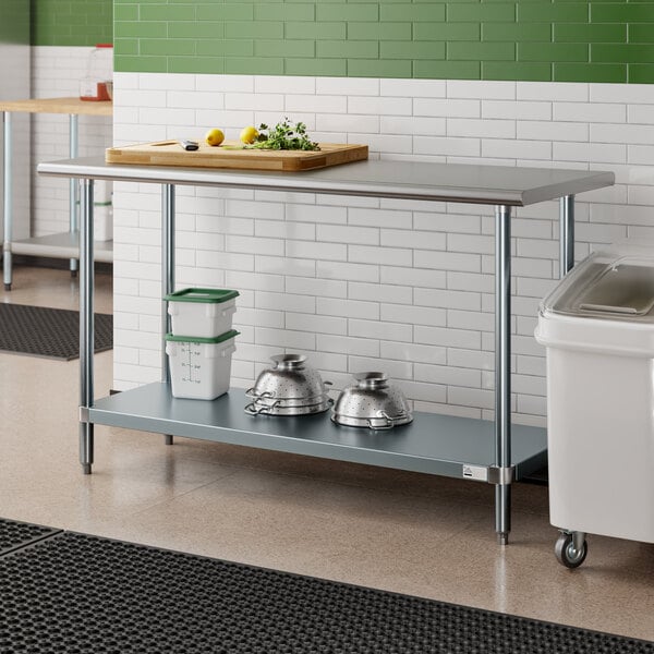 Advance Tabco ELAG-245-X 24" x 60" 16 Gauge Stainless Steel Work Table with Galvanized Undershelf