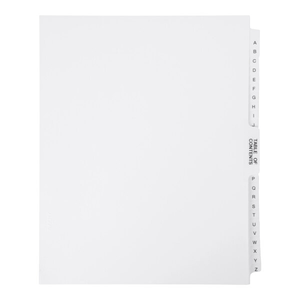 Avery® 11374 Premium Collated 27-Tab A-Z Side Tab Table of Contents Side Tab Legal Exhibit Dividers