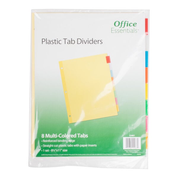 Avery® Office Essentials 11467 8-Tab Multi-Color Insertable Tab Dividers