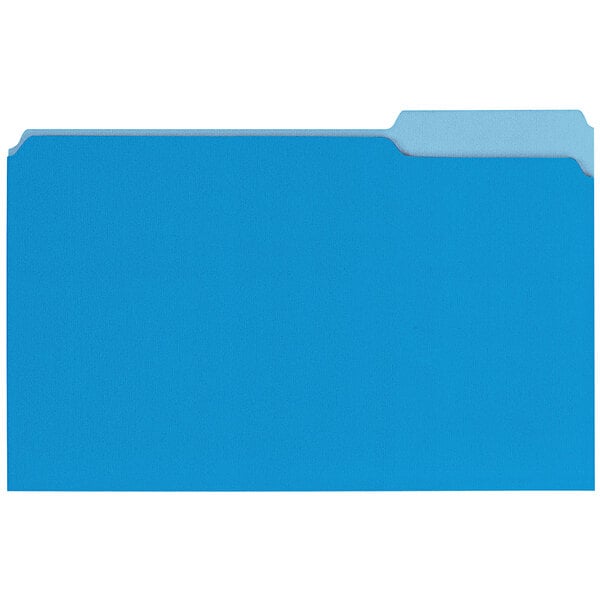 A blue Universal legal size file folder with a white background.