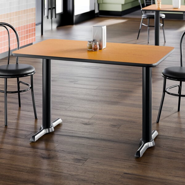 Lancaster Table & Seating 30" x 48" Laminated Rectangular Table Top Reversible Walnut / Oak