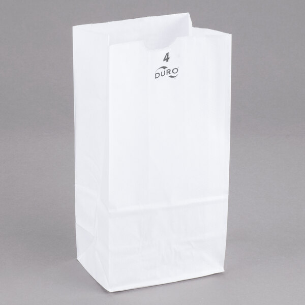 Download Duro 4 lb. White Paper Bag - 500/Bundle