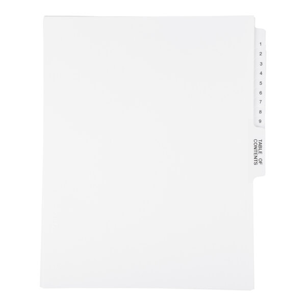 Avery® 11381 Premium Collated 1-10 Side Tab Table of Contents Legal Exhibit Dividers
