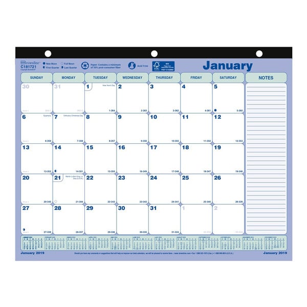 Brownline C181721 11" x 8 1/2" Monthly January 2021 ...