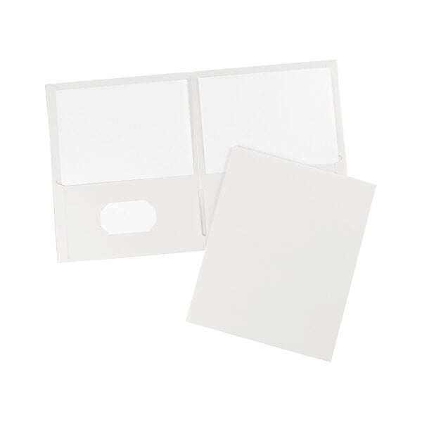 Avery® Letter Size 2-Pocket White Paper Folder - 25/Box