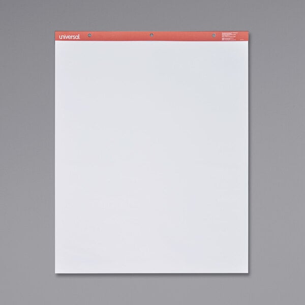 A white paper with a red border.