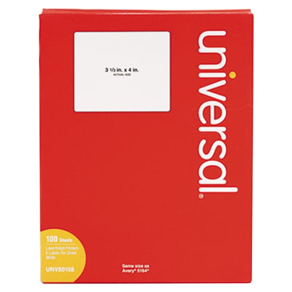 Universal UNV80108 3 1 3 X 4 White Permanent Labels 600 Box