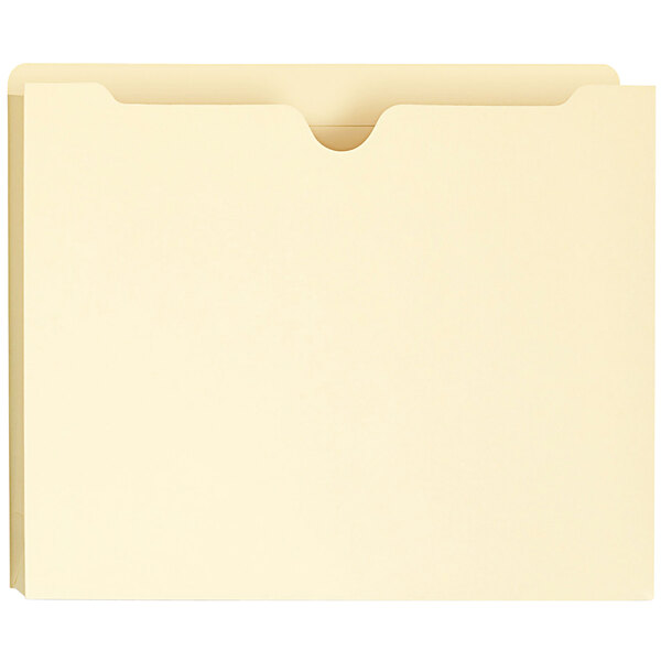 A beige Universal letter size file jacket.