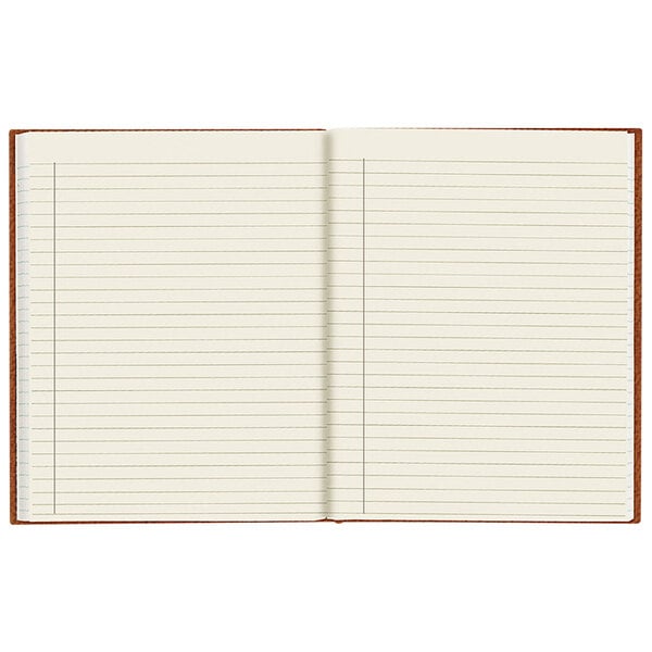 A tan Da Vinci notebook with college ruled pages.